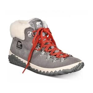 EUC Sorel Women’s Out N About Plus Conquest Boots Gray Waterproof Shearling 8.5